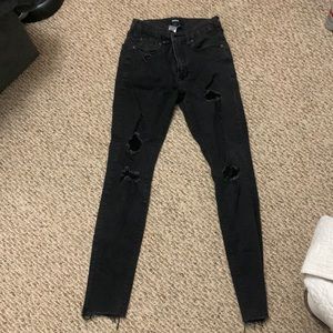 Aero black ripped skinny jeans